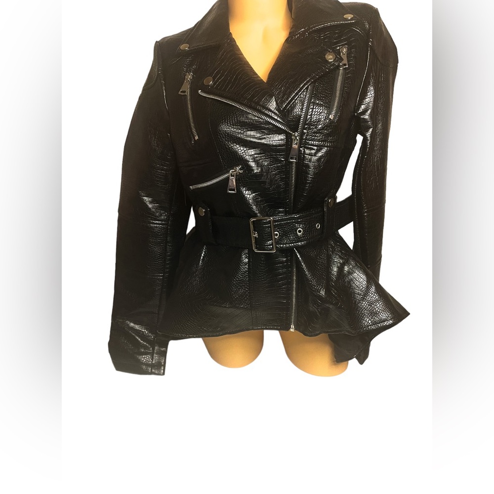 New✨Azalea Wang High low leather jacket